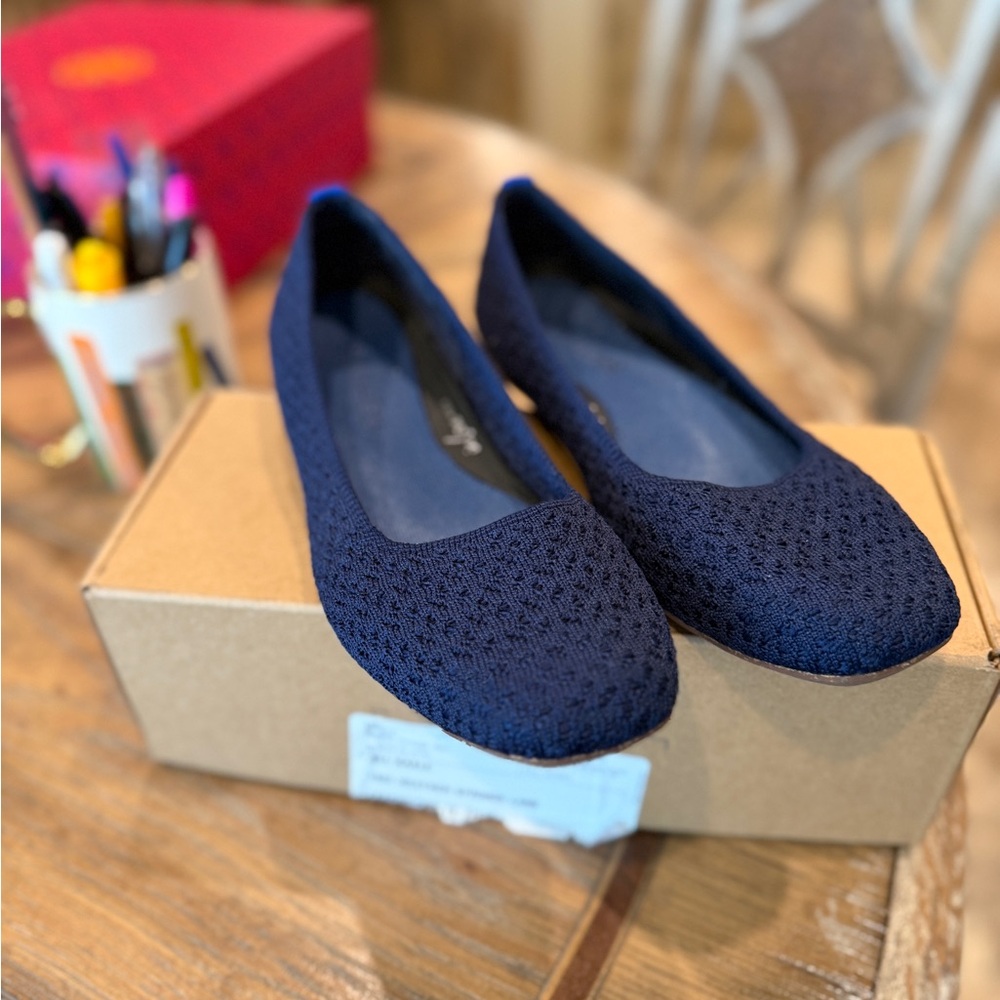 Rothy’s Blue Square Toe Flat
